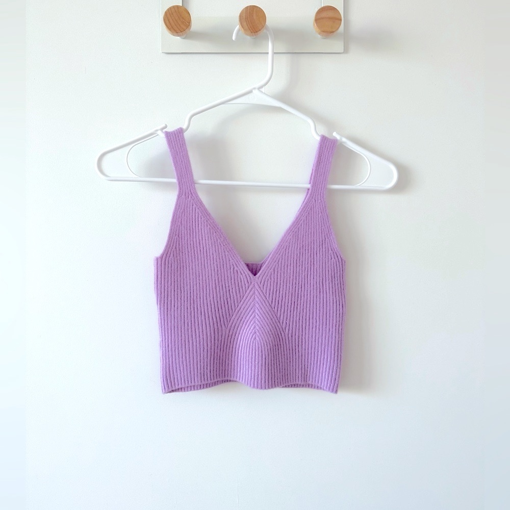 J.Crew cashmere cropped sweater-tank in muted orchid